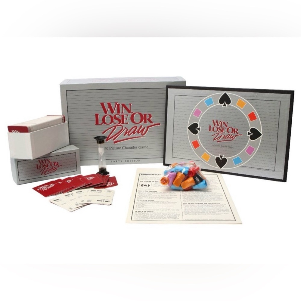 Vintage Win Lose or Draw Board Game Family Fun 1988 Drawing Sketching Charades